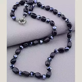 Намисто Агат, Чеський кришталь 60 см