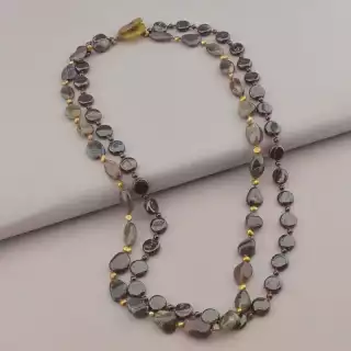 Намисто Сонячний камінь, Гранат 65 см