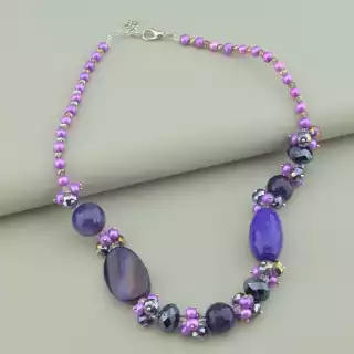 Намисто Агат, Чеський кришталь 45 см.