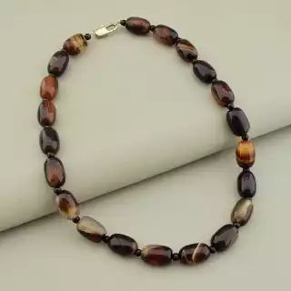 Намисто з агатом (коричневе), 42 см