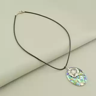 Підвіска галіотіс (44 см, метал з карабіном, 50х35 мм, різнокольоровий, срібний)