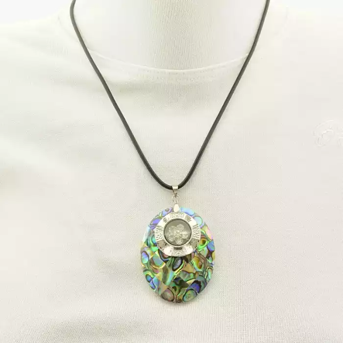 🏷️️ Підвіска галіотіс (44 см, метал з карабіном, 50х35 мм, різнокольоровий, срібний) ss_105336