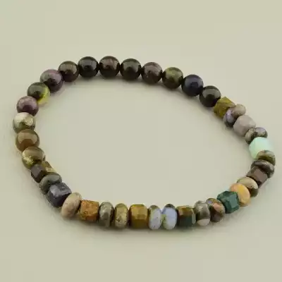 Браслет на резинці Турмалін, Яшма 17 см