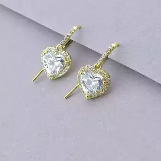 Сережки петля Xuping Фіаніт (позолота 18к лимонна)