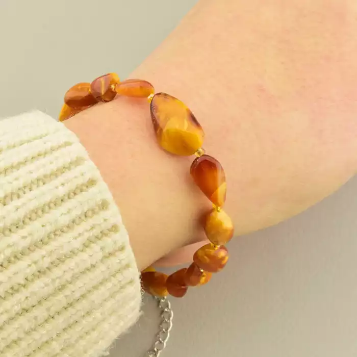 🏷️️ Браслет на карабіні Янтар 19 см F-105944