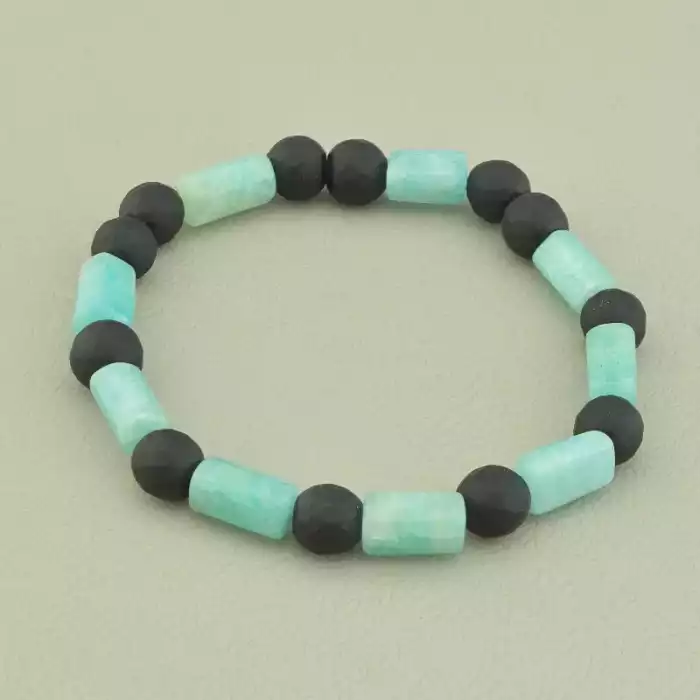 🏷️️ Браслет резинка Амазоніт 18 см. ss_98544