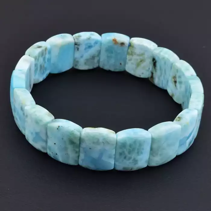 🏷️️ Браслет на резинці Ларімар 19 см F-106353