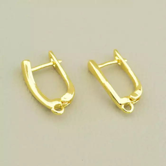 🏷️️ Швензи Пара 18х3мм. (позолота 18к лимонна) англійська застібка F-106459