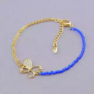 Браслет з карабіном Xuping Фіаніт 18 см (позолота 18к)