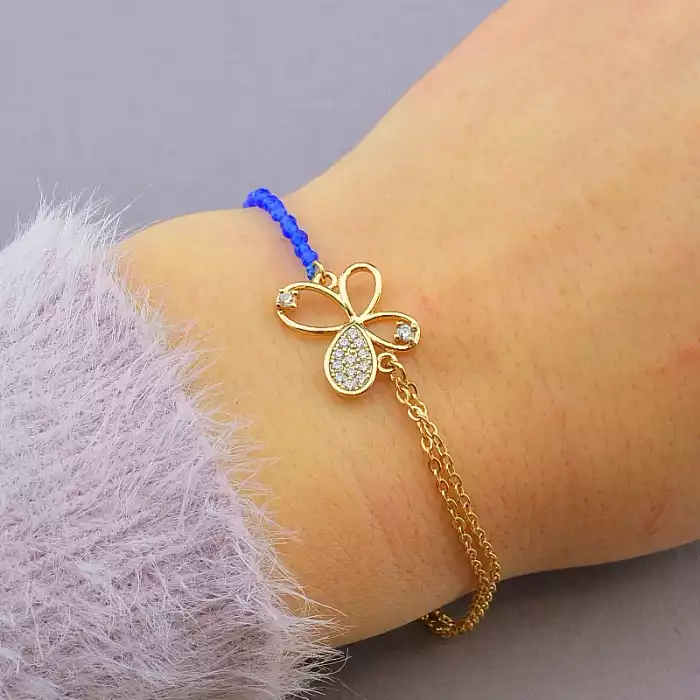 🏷️️ Браслет з карабіном Xuping Фіаніт 18 см (позолота 18к) ss_81891