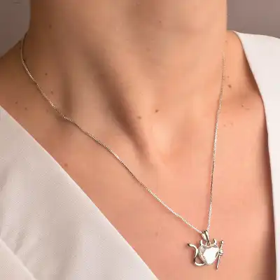 🏷️️ Підвіска серце Xuping Swarovski 40 см (родій) F-91921