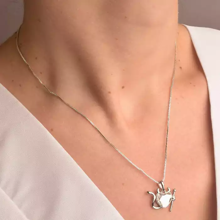 🏷️️ Підвіска серце Xuping Swarovski 40 см (родій) ss_91921