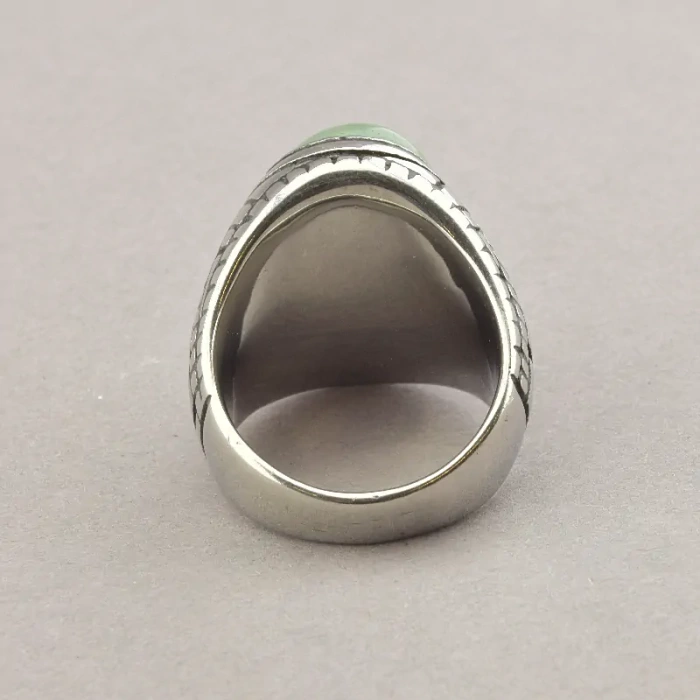 🏷️️ Перстень Stainless Steel Нефрит медична сталь 316L25, 4 р ss_60371