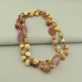 Намисто Сердолік, Яшма, Агат 110 см.