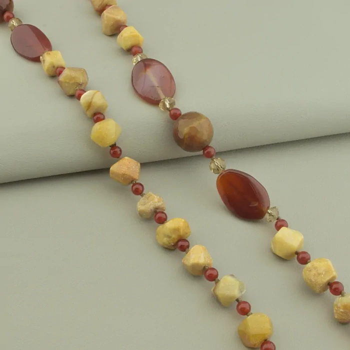 🏷️️ Намисто Сердолік, Яшма, Агат 110 см. ss_99553