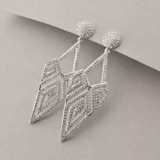 Сережки пусети Фіаніт Xuping (родій)