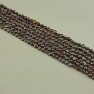 🏷️️ Намистини Тигрове око, Бичаче око 38 см. на нитці (натуральне каміння, без застібки) F-100181