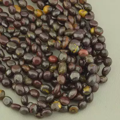 🏷️️ Намистини Тигрове око, Бичаче око 38 см. на нитці (натуральне каміння, без застібки) F-100181