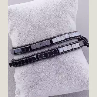 Браслет Chan Luu Гематит 37 см шкіра