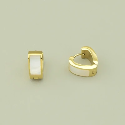 Сережки Stainless Steel Перламутр (позолота лимонна 18к)