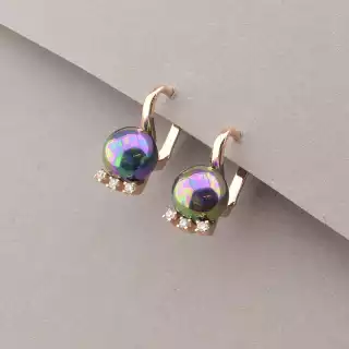 Сережки з англійським замком Pataya Майорка (позолота 18к)