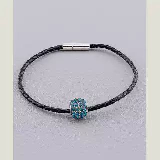 Браслет на магнітній застібці Фіаніт 20 см екошкіра