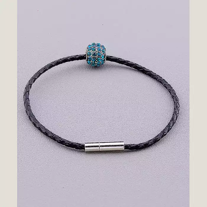 🏷️️ Браслет на магнітній застібці Фіаніт 20 см екошкіра ss_63600