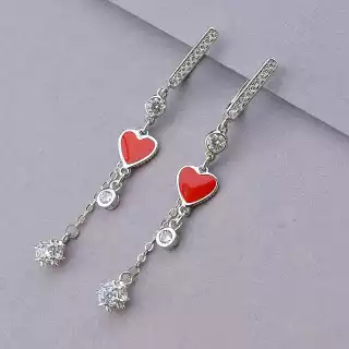 Сережки англійський замок Xuping Фіаніт (родій)