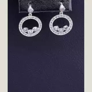 Сережки пусети Big Dipper Фіаніт (родій)