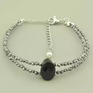 Браслет з карабіном Агат, Терагерц 17 см.