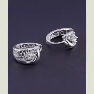 Сережки кільця Xuping Фіаніт (родій)