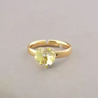 Каблучка серце Xuping Swarovski (позолота 18к)