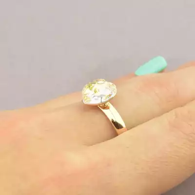 🏷️️ Каблучка серце Xuping Swarovski (позолота 18к) F-87468