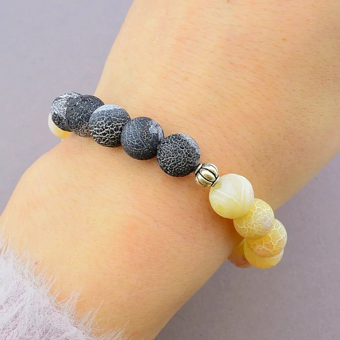 🏷️️ Браслет резинка Агат 18 см ss_78152