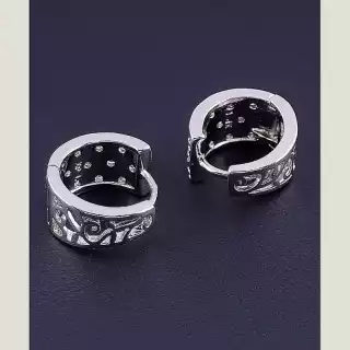 Сережки кільця Xuping Фіаніт (родій)