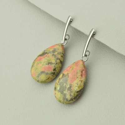 Сережки Stainless Steel Яшма