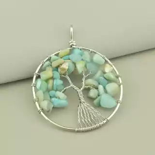 Кулон дерево Амазоніт 60x50мм.