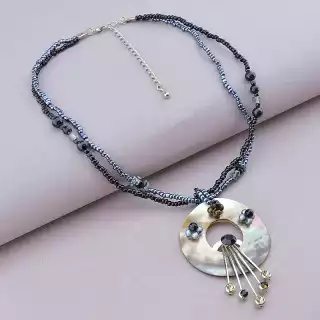 Підвіска Перламутр, Бісер, Сrystal 41 см.