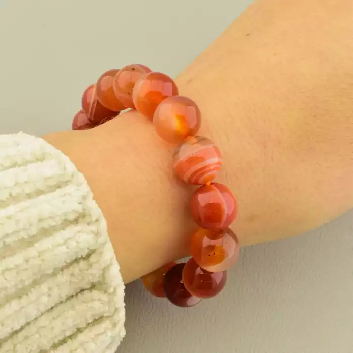 🏷️️ Браслет на резинці Сердолік 17 см F-105745