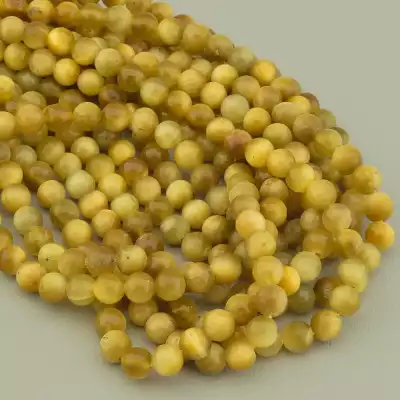 🏷️️ Намистини Котяче око 38 см. 6,5 мм. на нитці (натуральне каміння, без застібки) F-98345