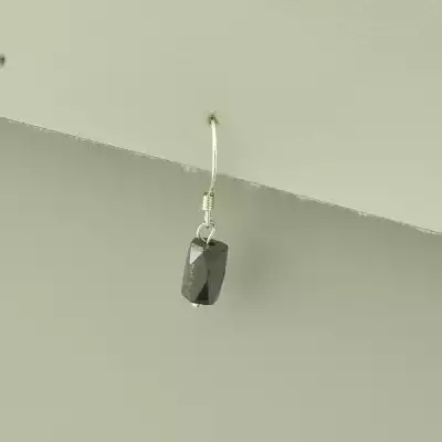 🏷️️ Сережки петля Гематит (срібло 925 проба) F-98545