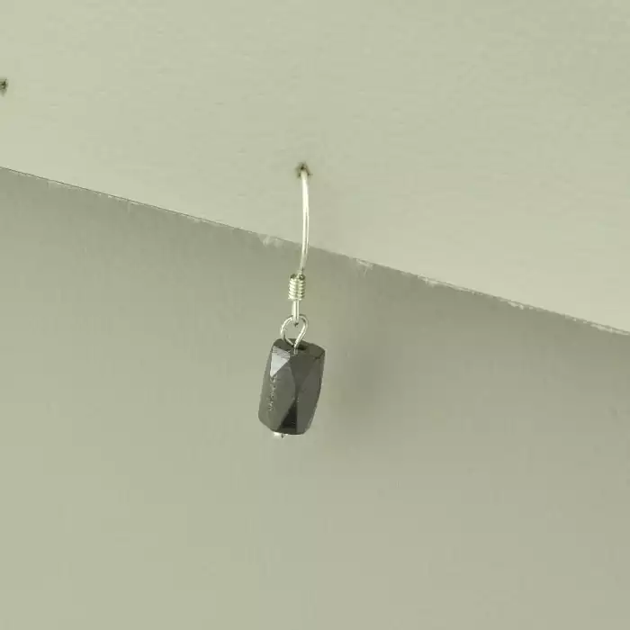 🏷️️ Сережки петля Гематит (срібло 925 проба) ss_98545