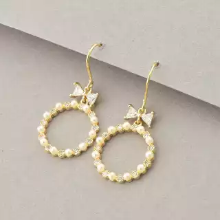 Сережки гачок Xuping Фіаніт (позолота 18к)