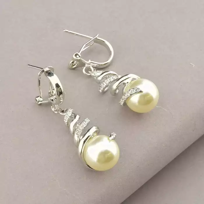 🏷️️ Підвіска+Сережки Winniana Майорка 45 см. (родій) ss_99349