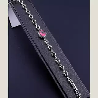 Браслет складний Xuping Фіаніт 17,5 см (родій)