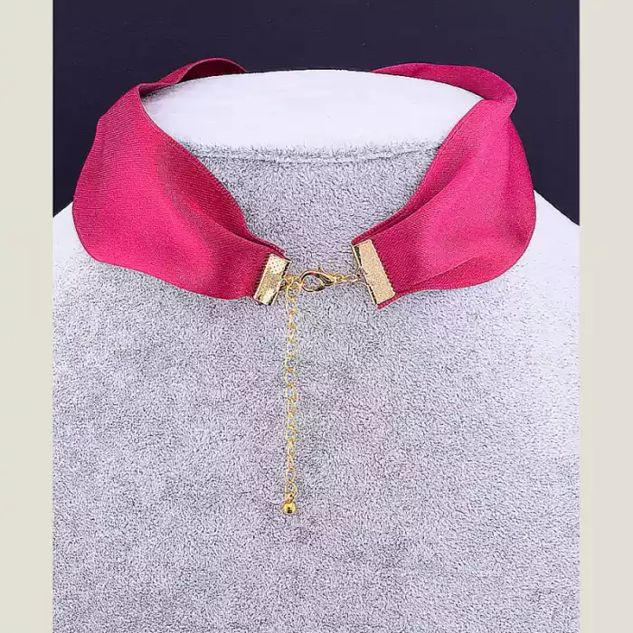 🏷️️ Чокер червоний з трояндами FJ тканина 30 см Майорка (застібка карабін) ss_37380