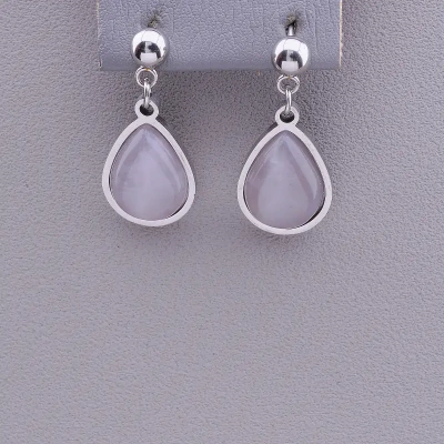 Сережки Stainless Steel Рожевий кварц