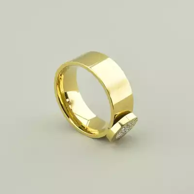 🏷️️ Каблучка медична сталь Xuping Фіаніт (позолота 18к лимонна) F-92803