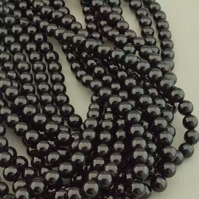 🏷️️ Намистини Турмалін 38 см. 6,5мм. на нитці (натуральне каміння, без застібки) ss_100716