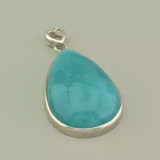 Кулон Амазоніт 35х20мм. (cрібло 925 проба)